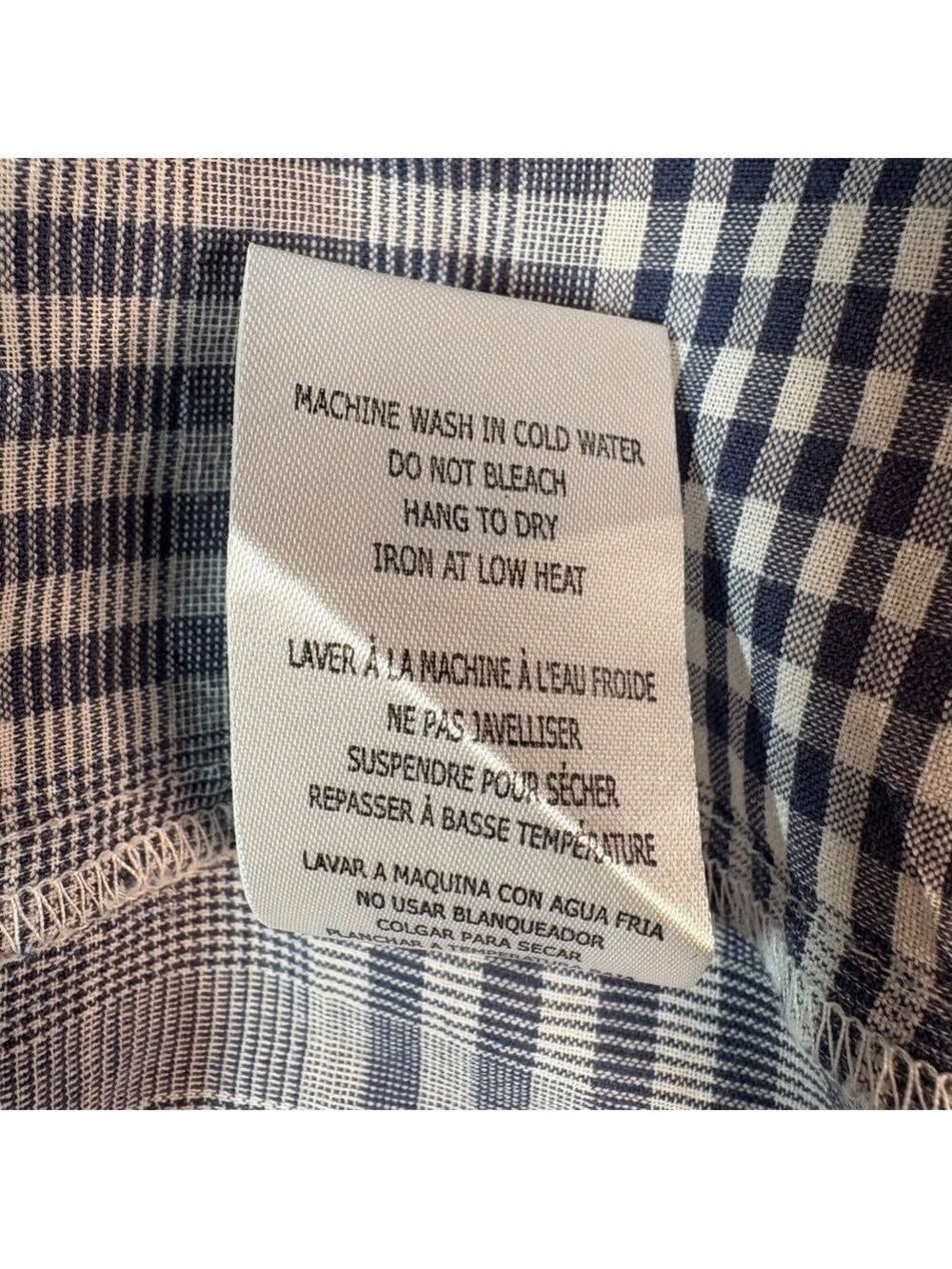 CALIFORNIA MOONRISE 100% Cotton Lightweight Plaid Poncho / Cardigan / Wrap Sz S - Picture 8 of 9